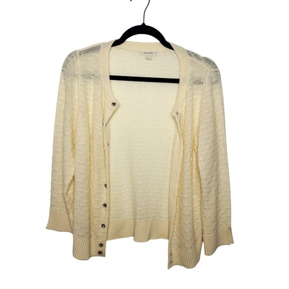 Marc Jacobs White Large Women's Cashmere Button Up Sweater Cardigan - Picture 1 of 13